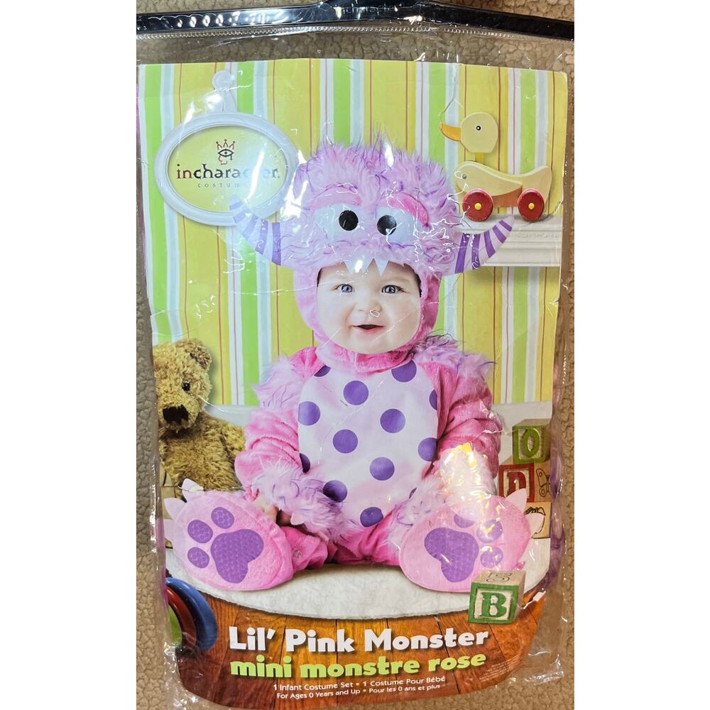 Incharacter Lil' Pink Monster Infant Baby Halloween Costume 6-12 months